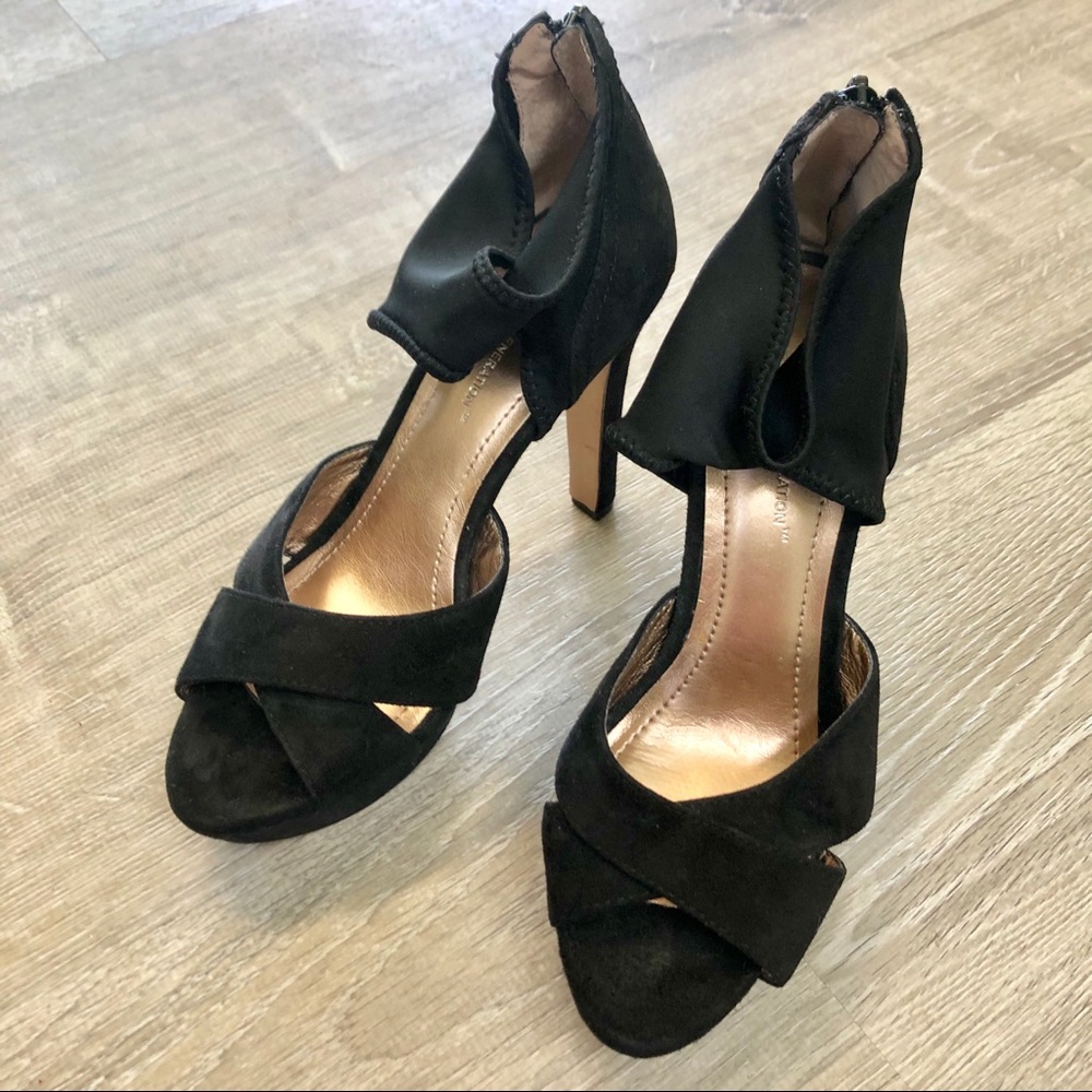 Nwob Bcbgeneration Black Suede Platform Sandal - image 2